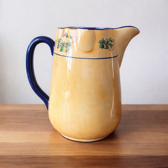 Cracker Barrel Rooster Pitcher Blue Handle Farmhouse Kitchen Decor Cottagecore - Picture 2 of 6